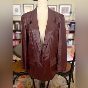 Vintage Etienne Aigner oxblood leather jacket S 12 (fits S 8-10, see pic #s).
